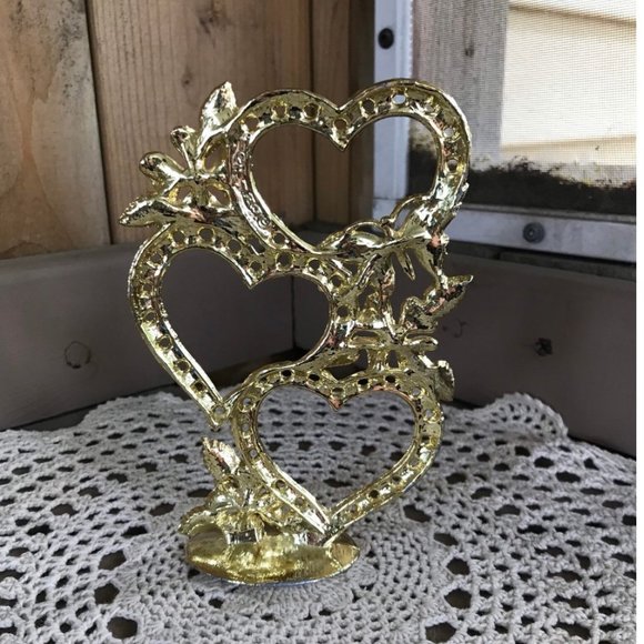 Vintage Heart Shaped Pierced Earring Holder - Picture 2 of 4